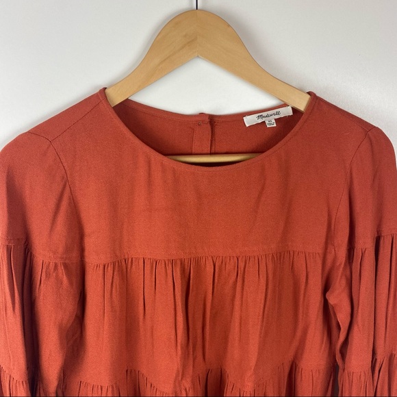 MADEWELL Tiered Blouse Buttoned Back - Picture 6 of 8